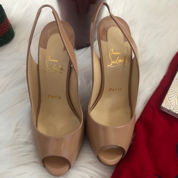 Christian Louboutin Gamma Talon 36.5 Nude Patent - Picture 2 of 4